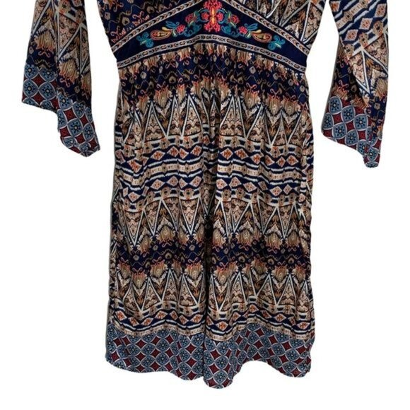 Flying Tomato Boho Bell Sleeve Mini Dress Sz S | Fall Casual Peasant Style - Picture 3 of 9